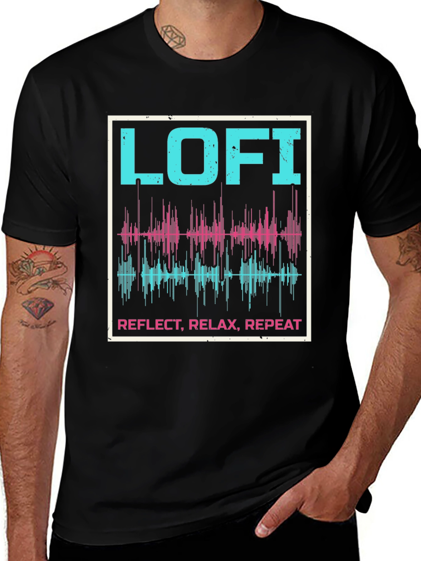 Lo-fi Reflect Relax Repeat Graphic Tee