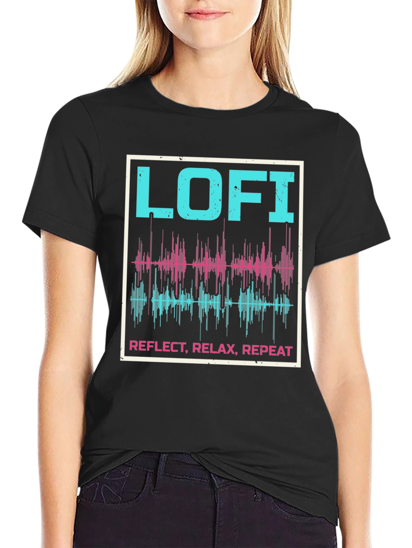 Lo-fi Reflect Relax Repeat Graphic Tee