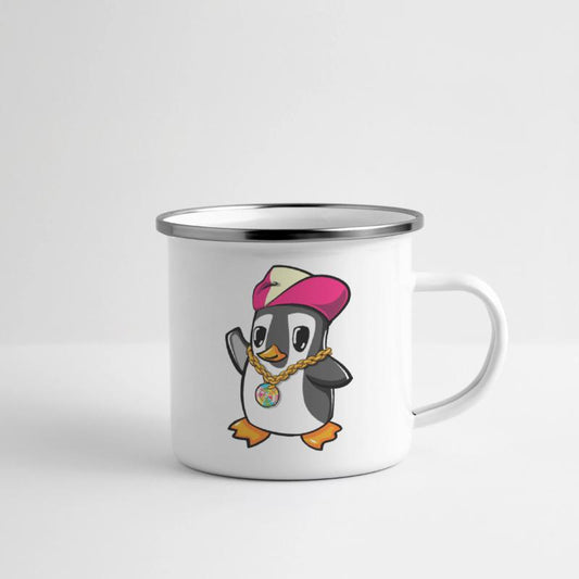 illustration of a funky cute penguin in a hip hop