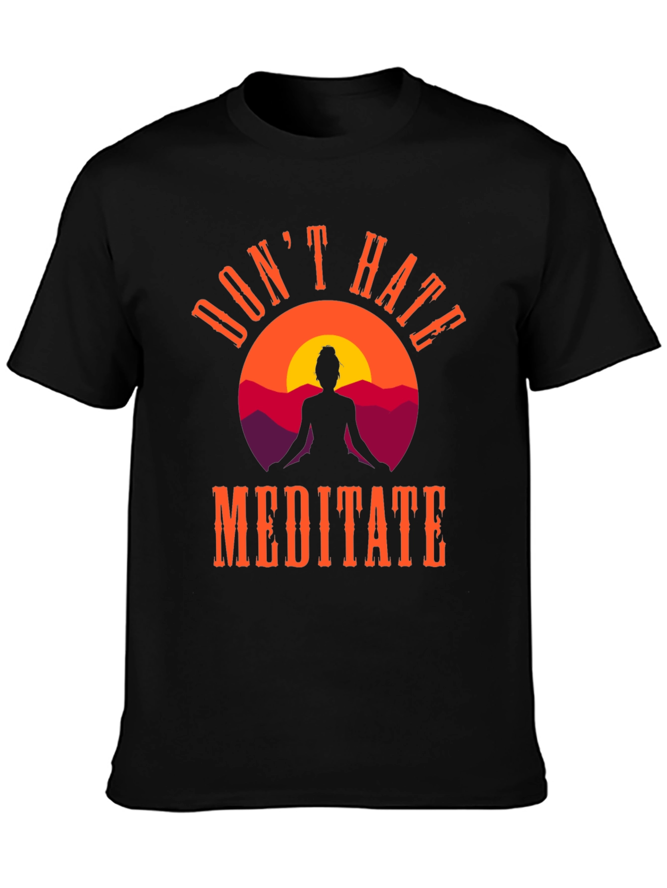 Dont Hate Meditate Graphic Tee - Black