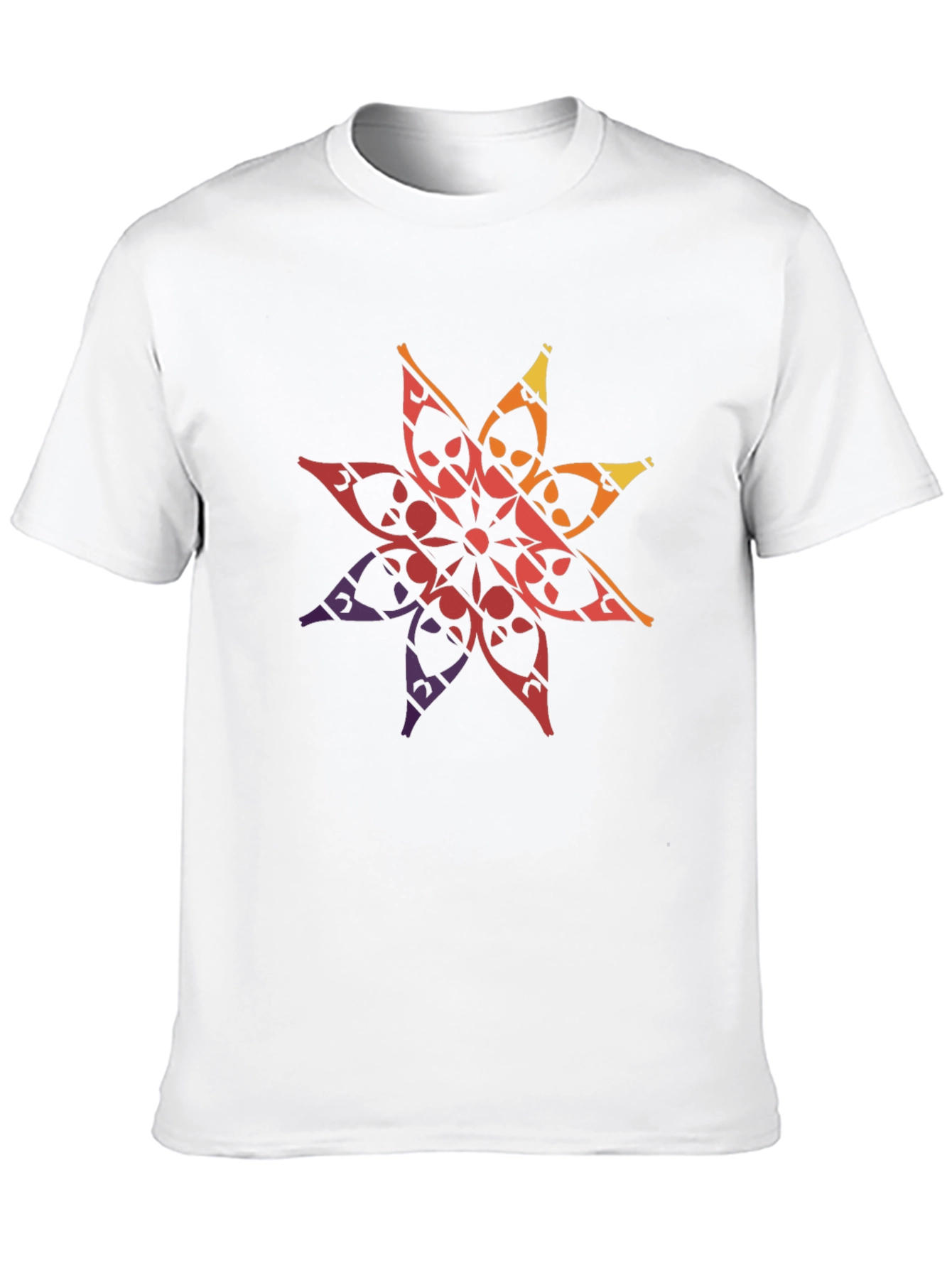 Geometric Mandala Graphic Tee - Black