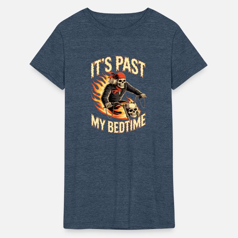 It's Past My Bedtime Skeleton Biker Fire Rider