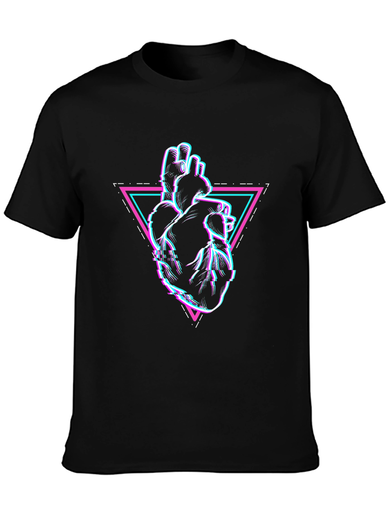 Glitch Heart Graphic Tee - Modern Style