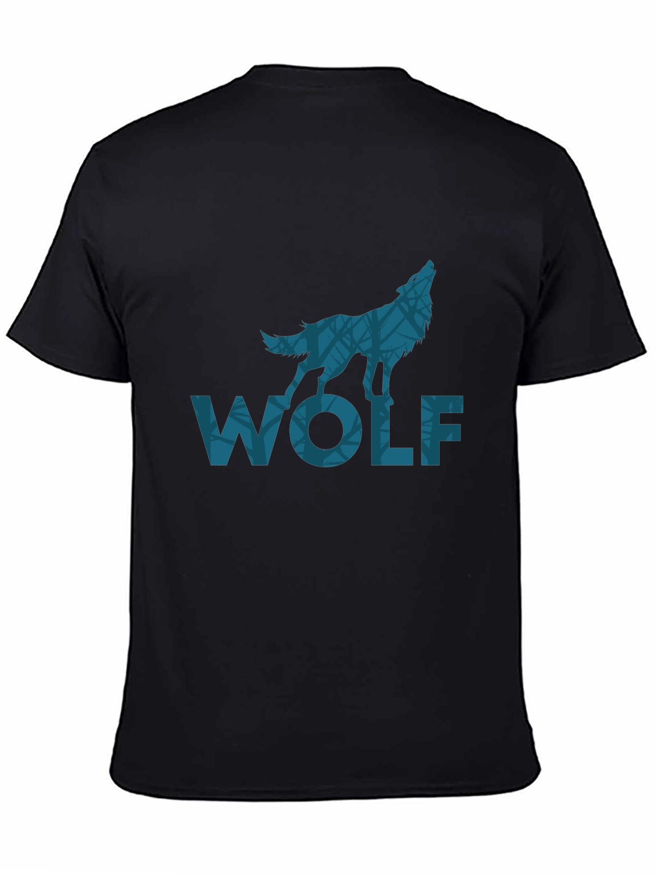 Wolf Graphic Print Black T-Shirt