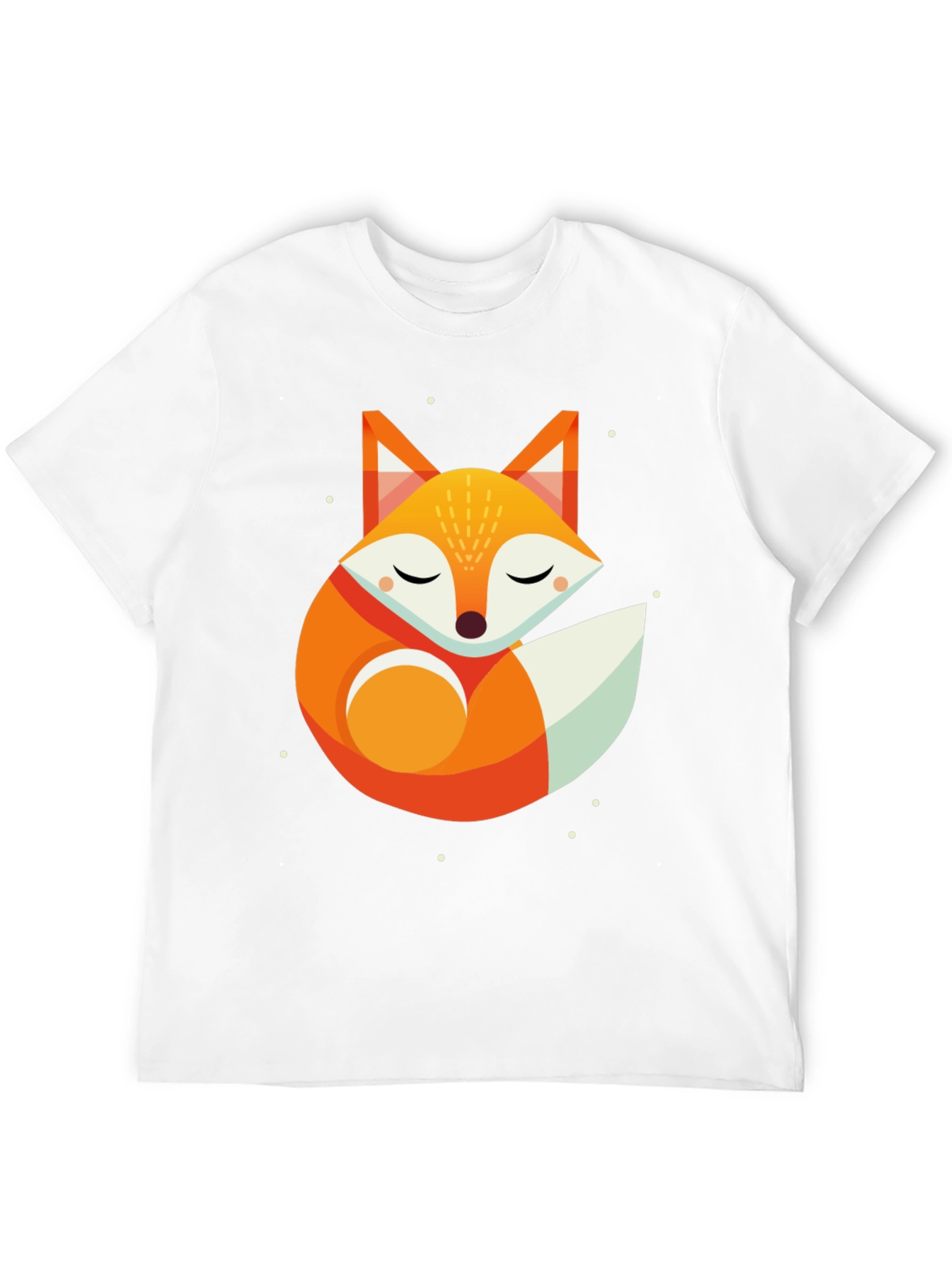 Geometric Fox Graphic Tee - Unisex Black T-Shirt