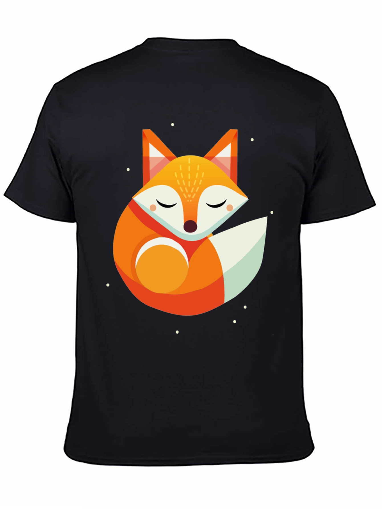 Geometric Fox Graphic Tee - Unisex Black T-Shirt