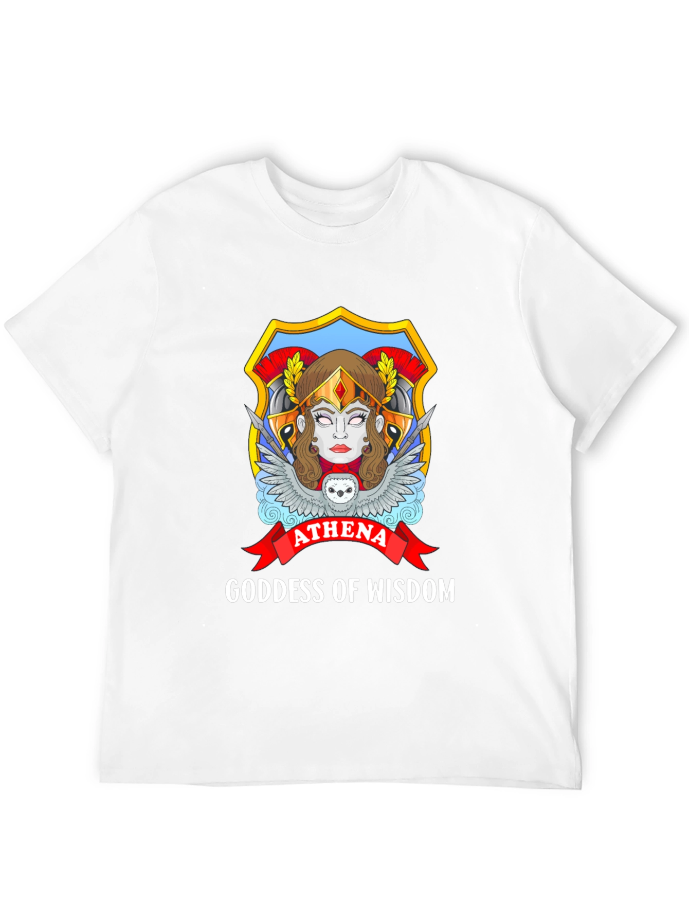 Athena Goddess of Wisdom Black T-Shirt