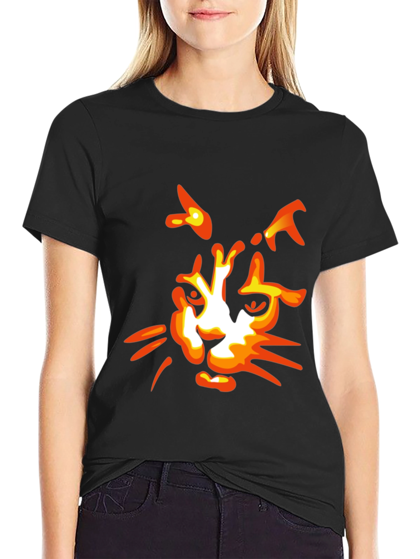 Cool Cat Graphic Tee - Black