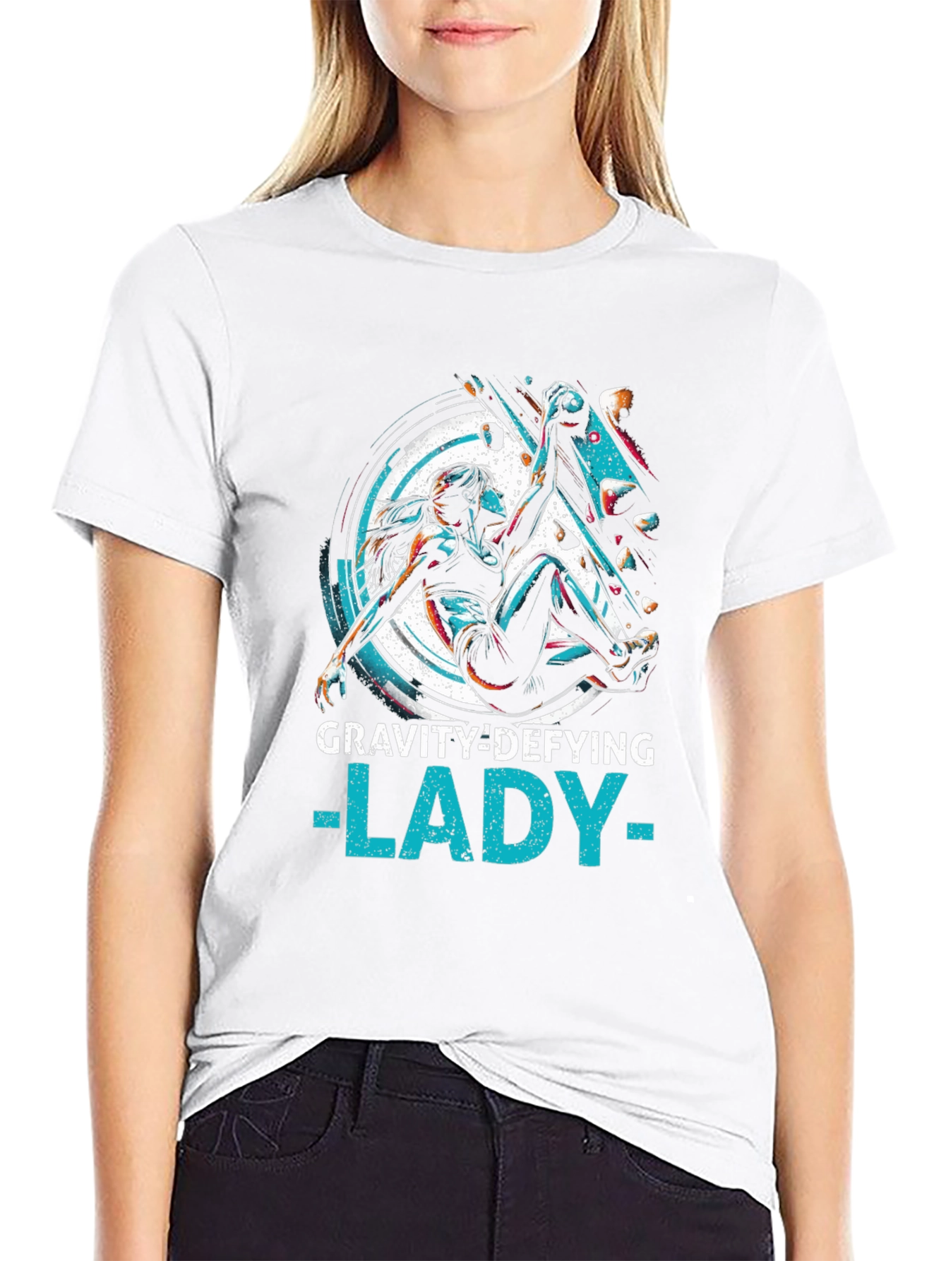 Gravity Defying Lady Tee - Climbing T-Shirt