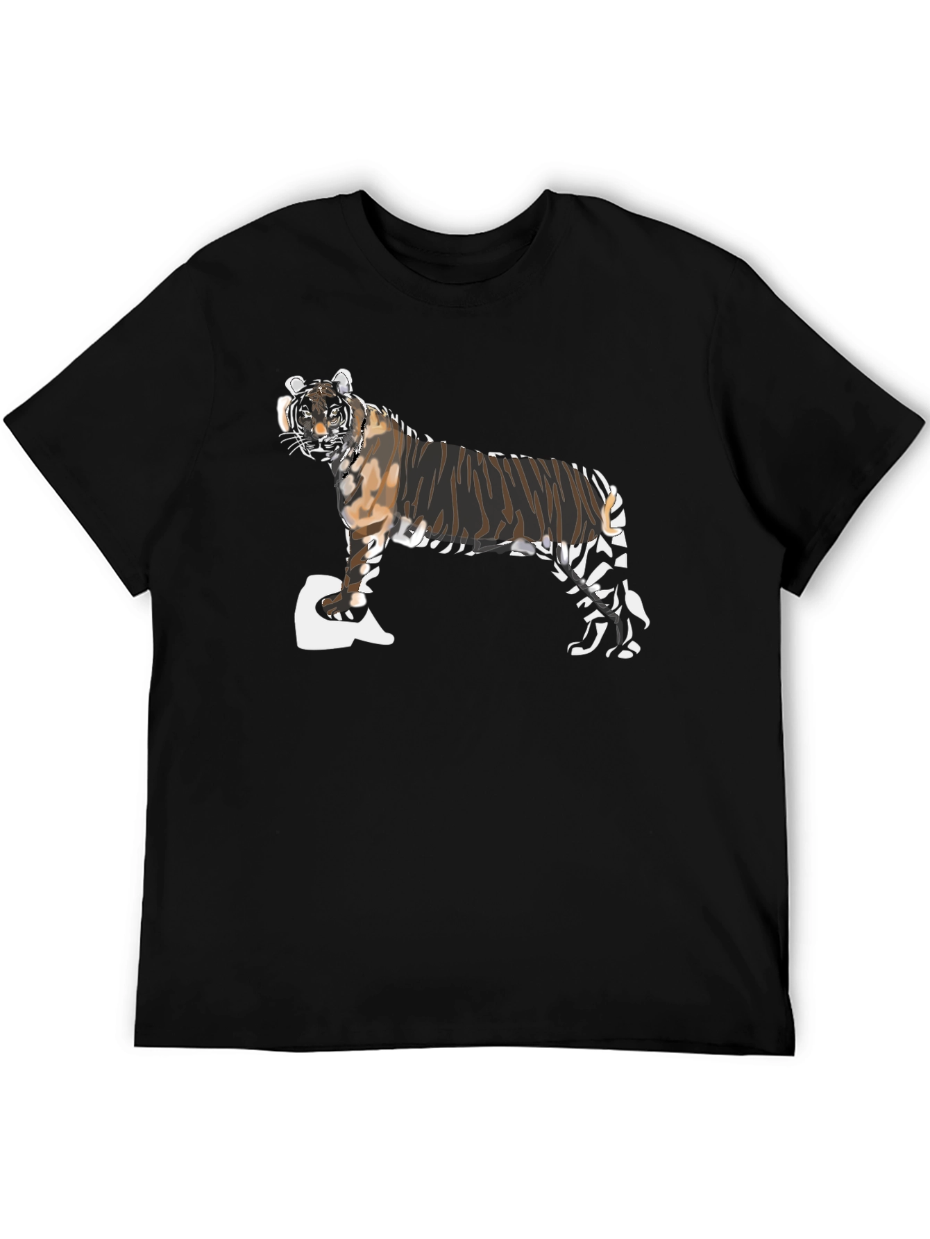 Tiger Graphic Tee - Mens Black Short Sleeve