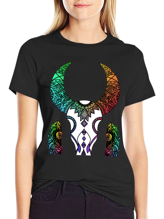 Tribal Bull Skull Graphic Tee