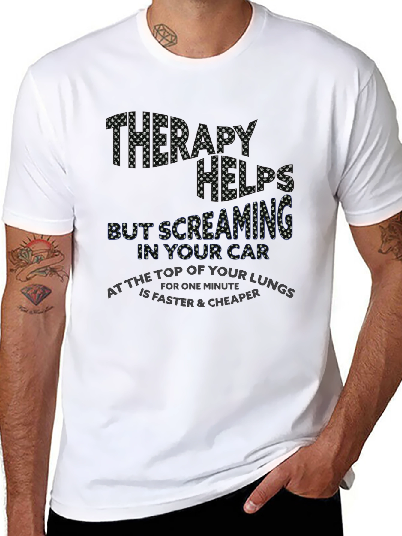 Therapy Helps Screaming Car T-Shirt