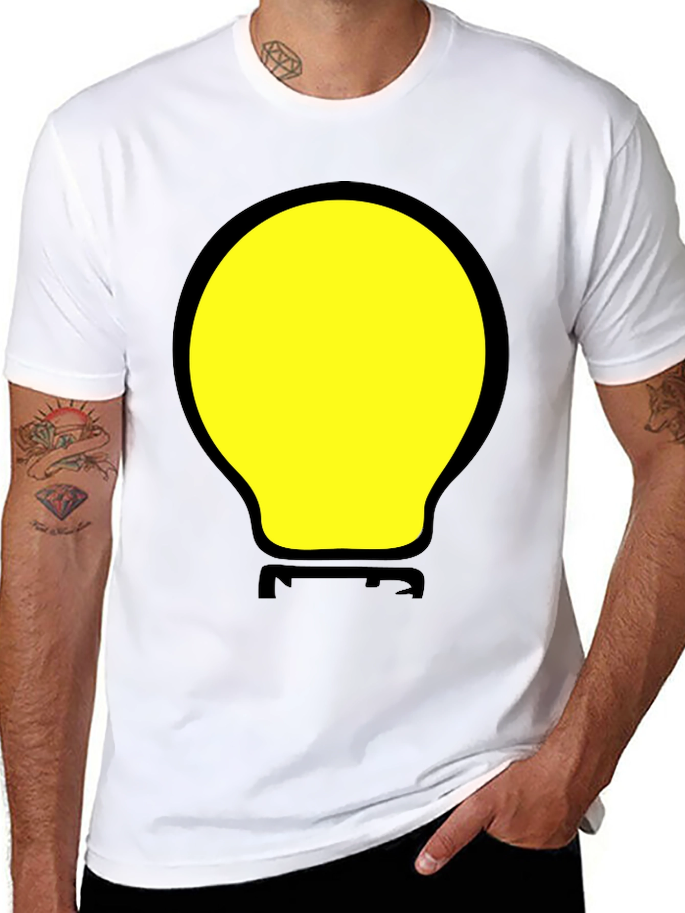 Funny Light Bulb Graphic Tee - Black T-Shirt