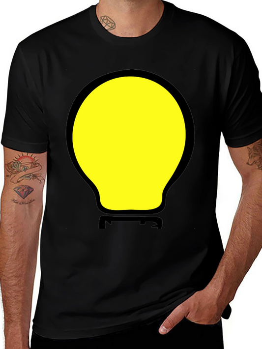Funny Light Bulb Graphic Tee - Black T-Shirt