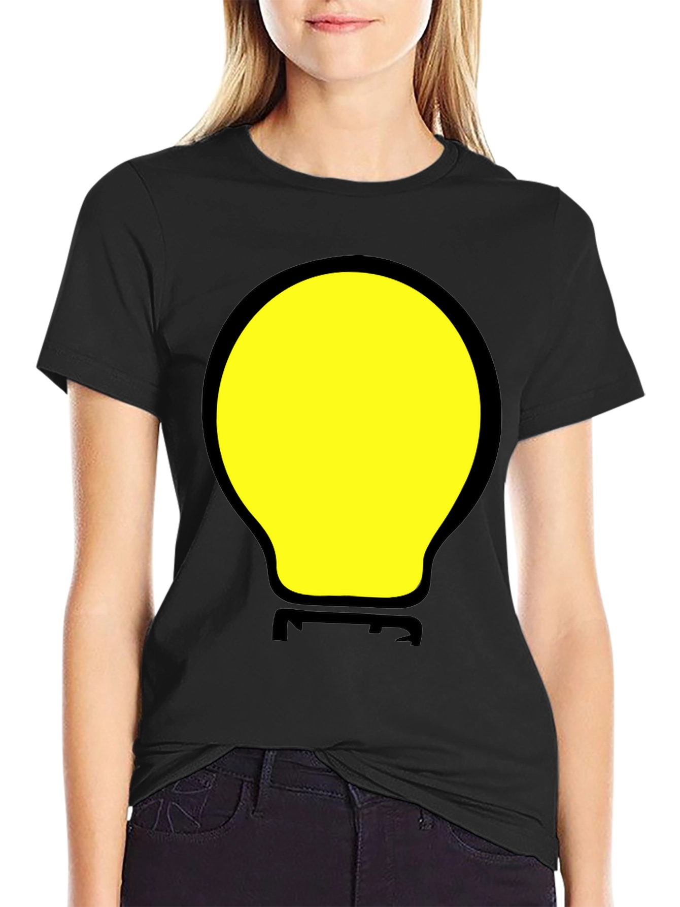 Funny Light Bulb Graphic Tee - Black T-Shirt