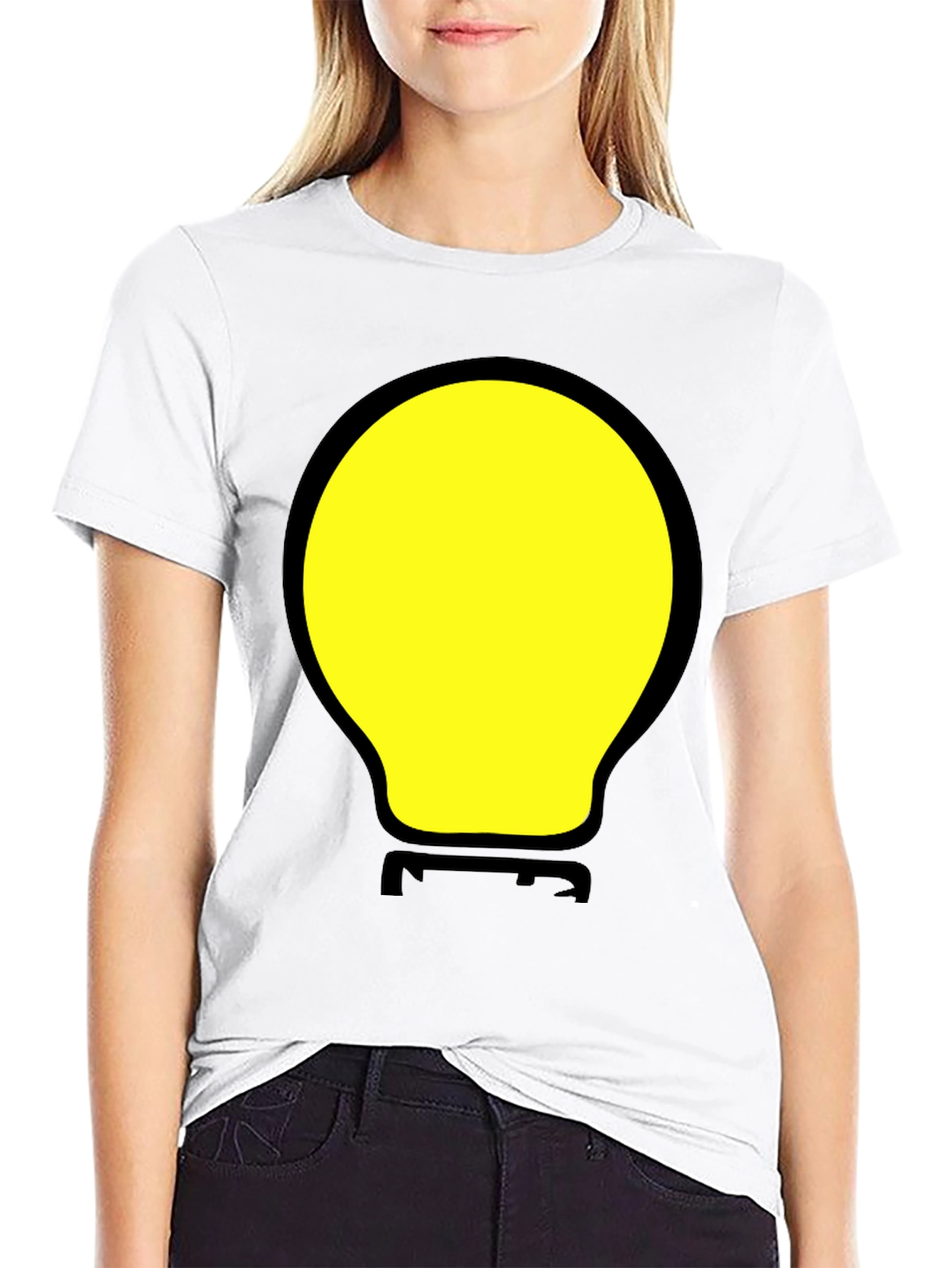 Funny Light Bulb Graphic Tee - Black T-Shirt
