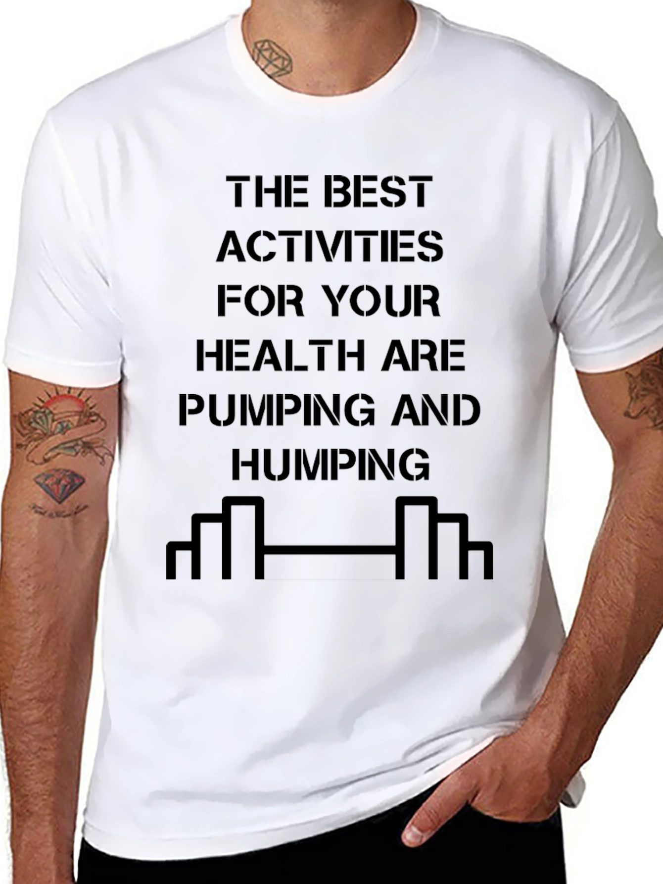 Humorous Workout T-Shirt - Pumping & Humping