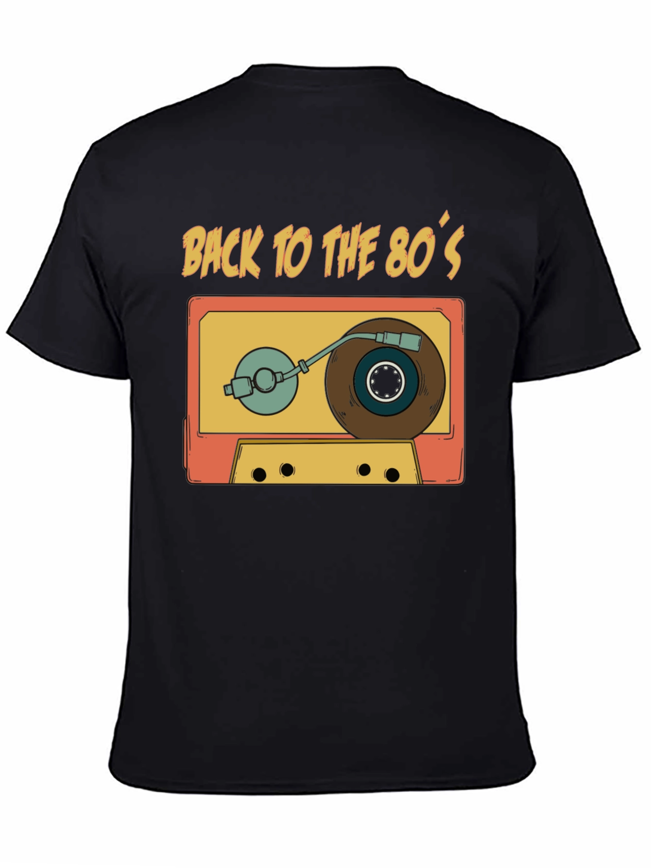 Retro 80s Cassette Tape Turntable Graphic T-Shirt