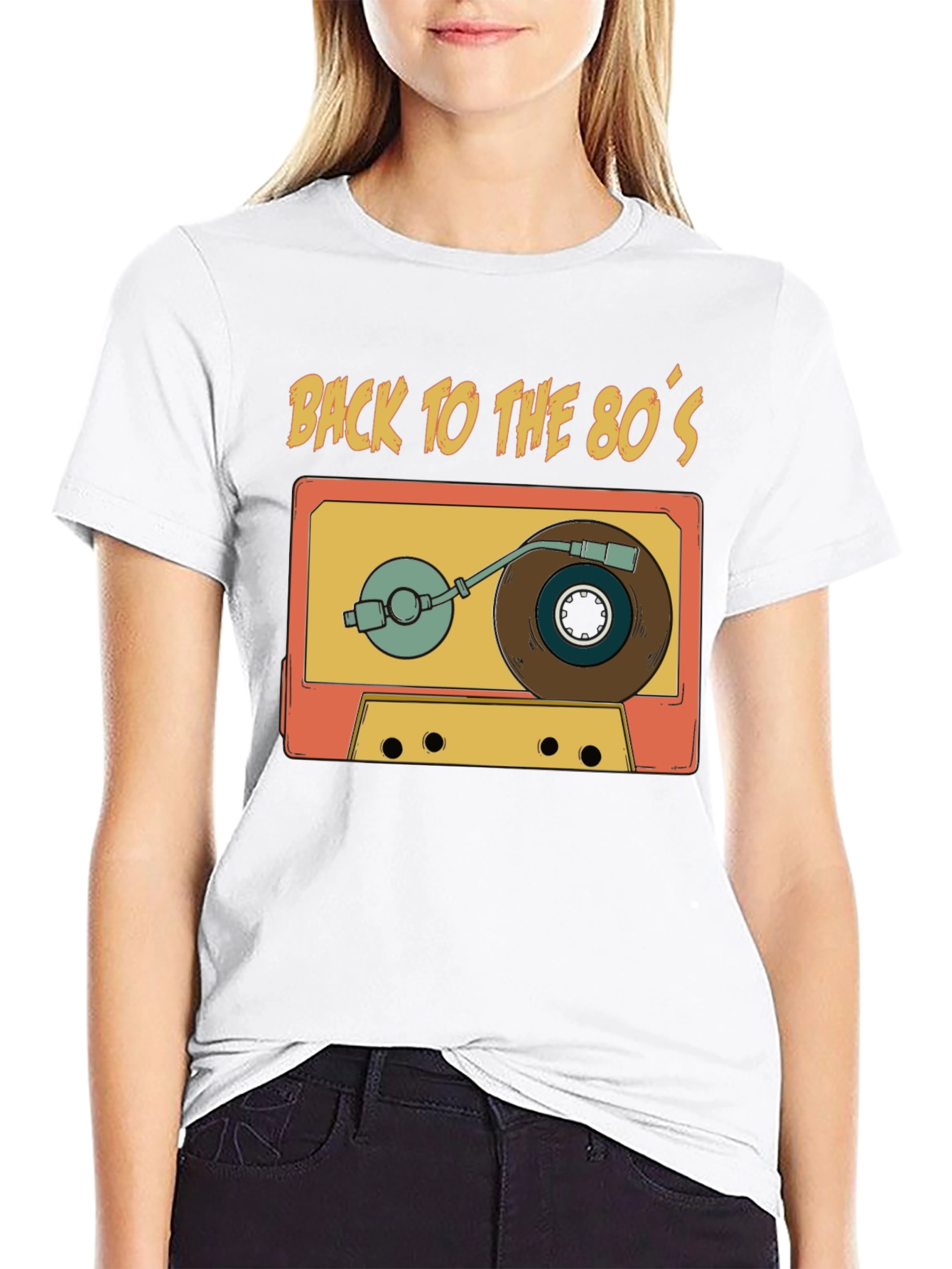 Retro 80s Cassette Tape Turntable Graphic T-Shirt
