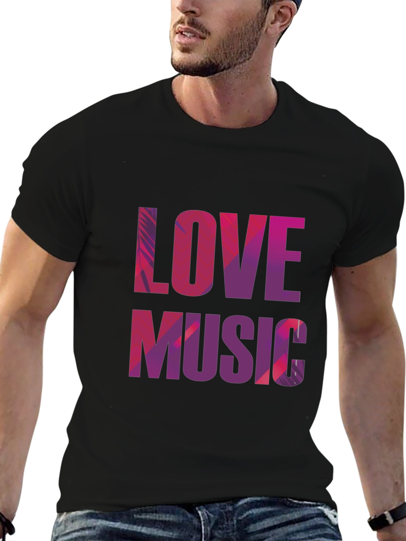 Love Music Graphic T-Shirt - Black