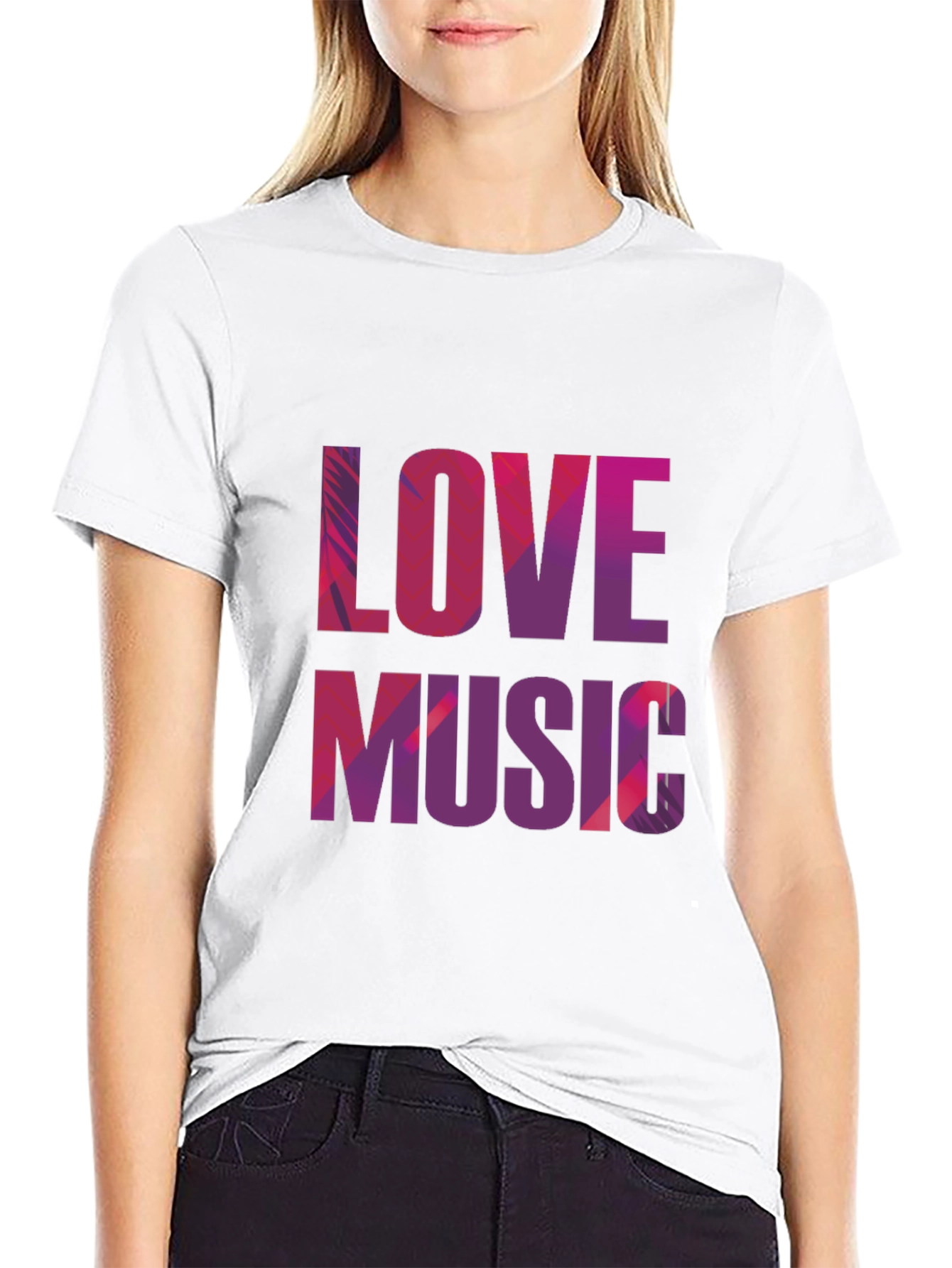 Love Music Graphic T-Shirt - Black