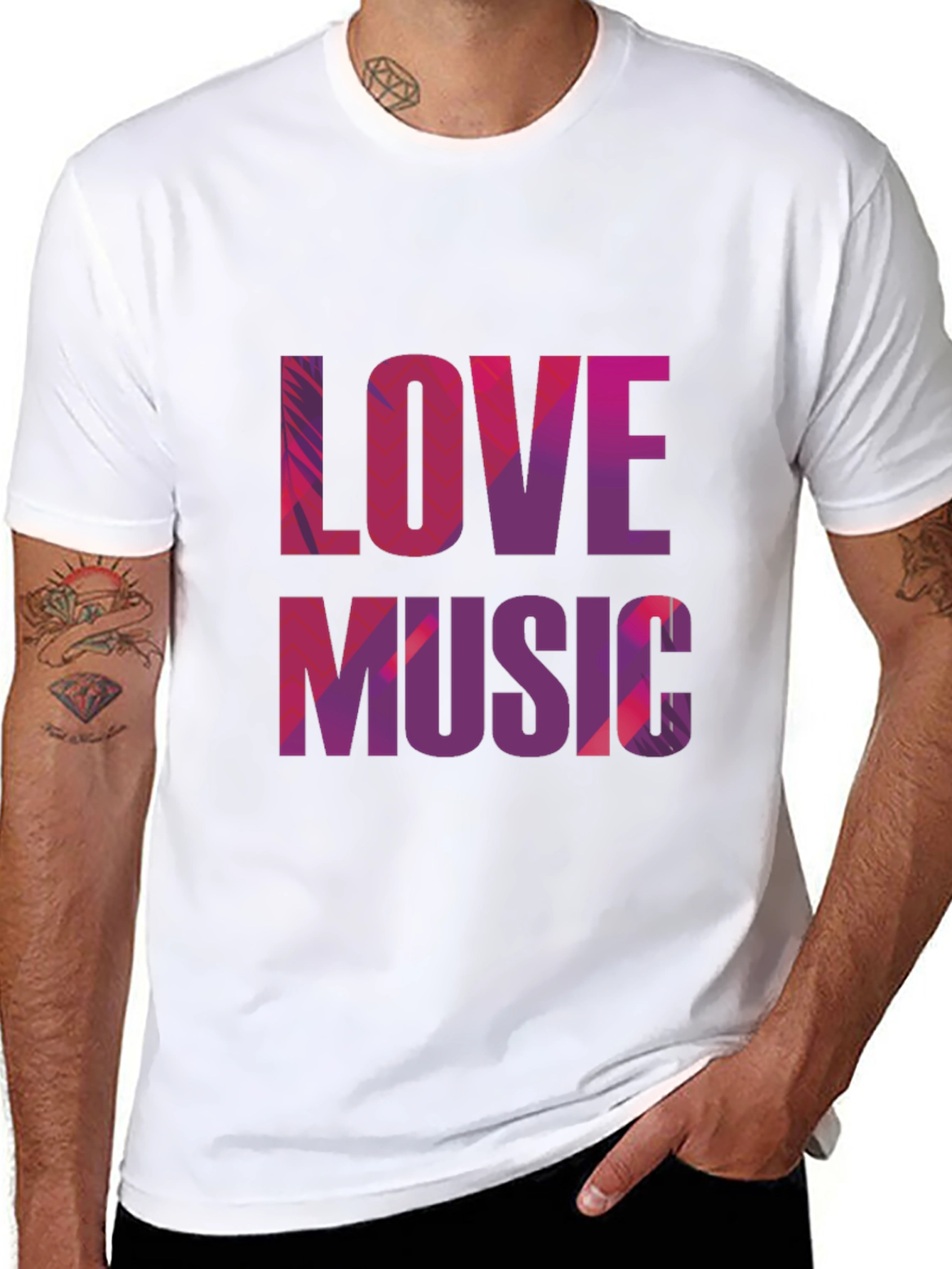 Love Music Graphic T-Shirt - Black