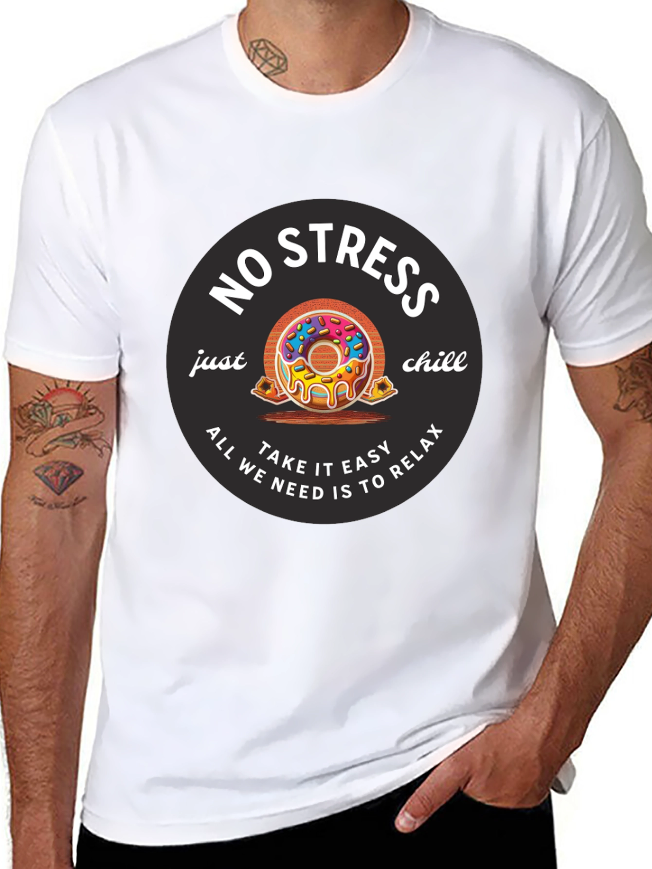 Relaxed Fit No Stress Graphic Tee