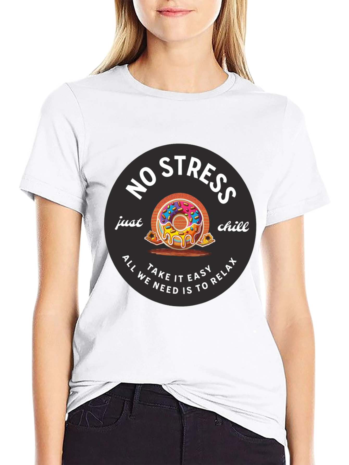 Relaxed Fit No Stress Graphic Tee