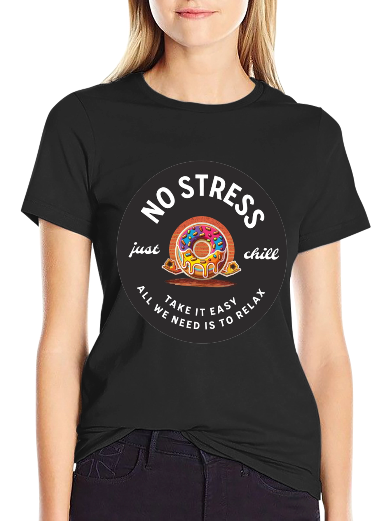 Relaxed Fit No Stress Graphic Tee