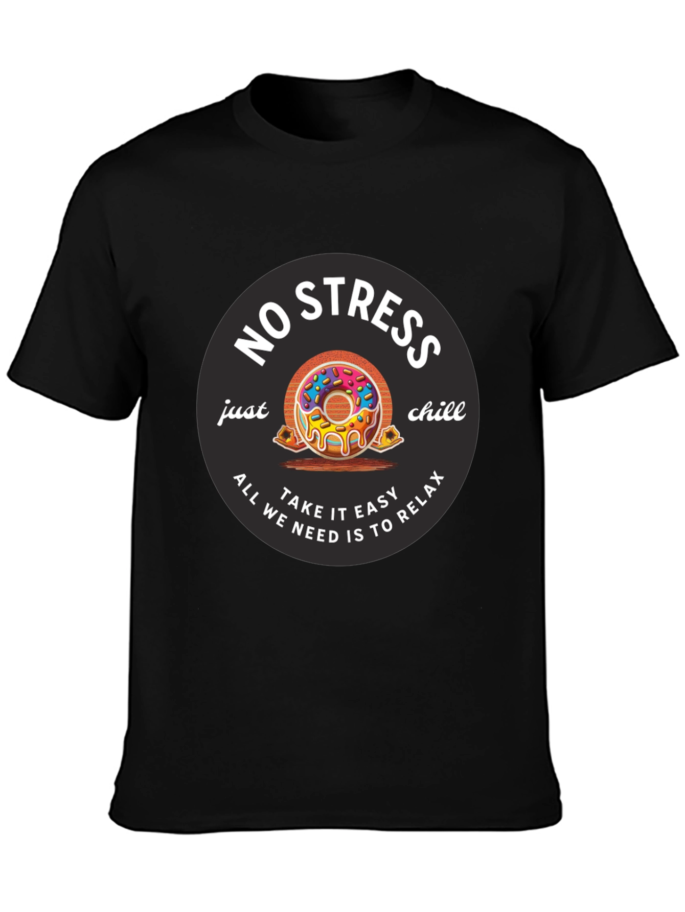 Relaxed Fit No Stress Graphic Tee