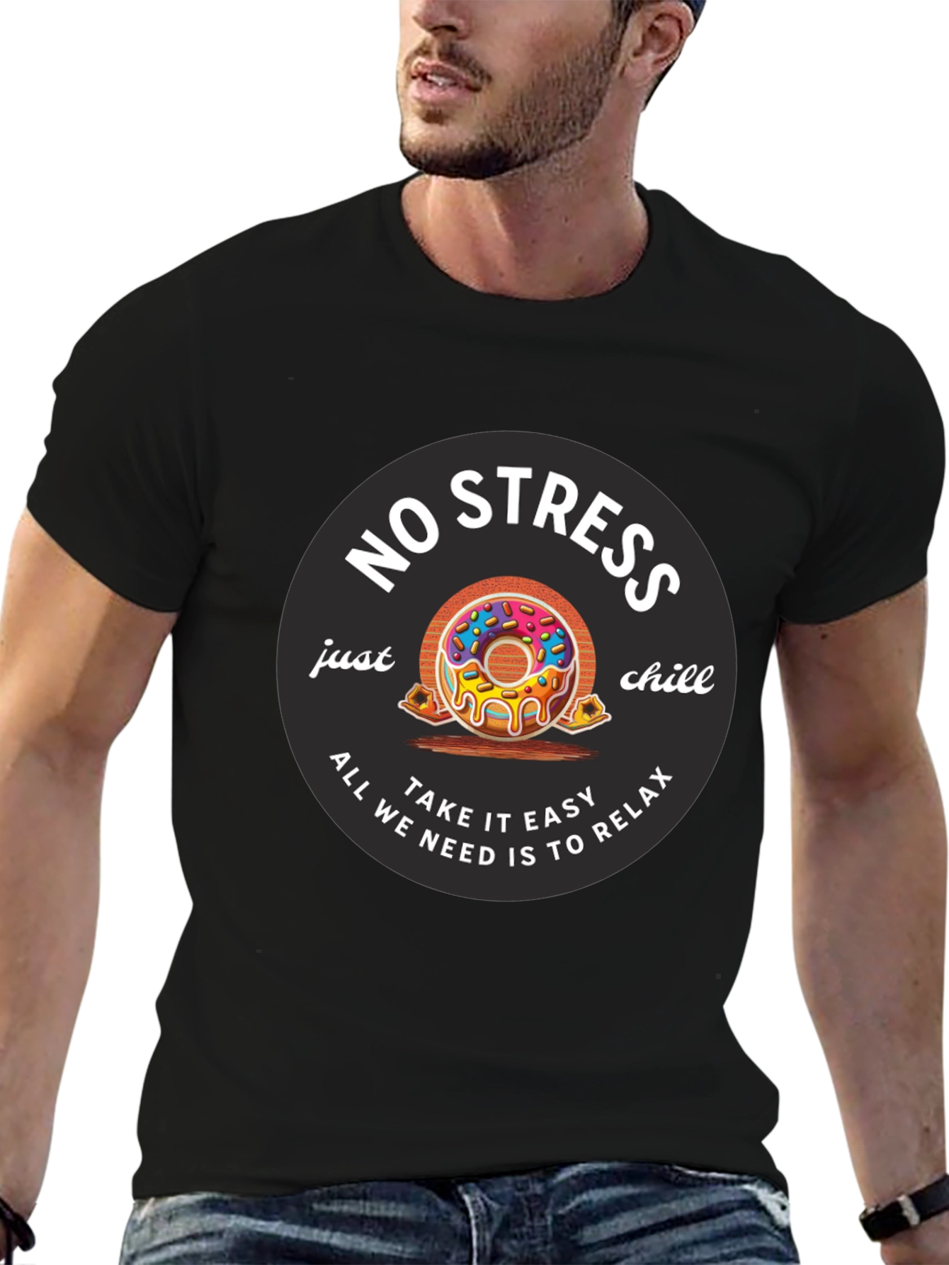 Relaxed Fit No Stress Graphic Tee