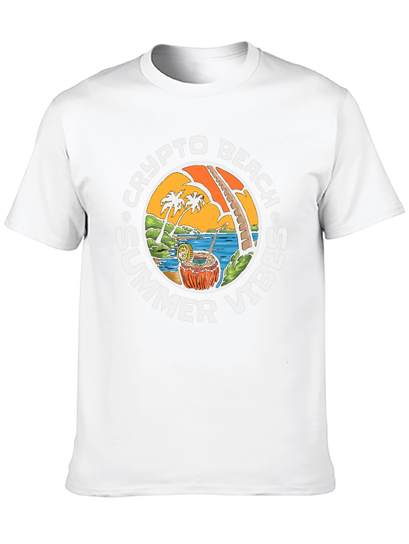 Crypto Beach Summer Vibes T-Shirt - Black
