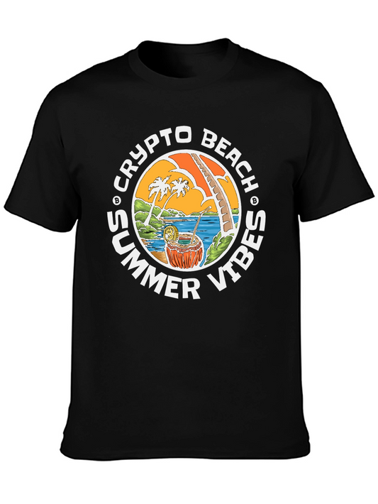 Crypto Beach Summer Vibes T-Shirt - Black