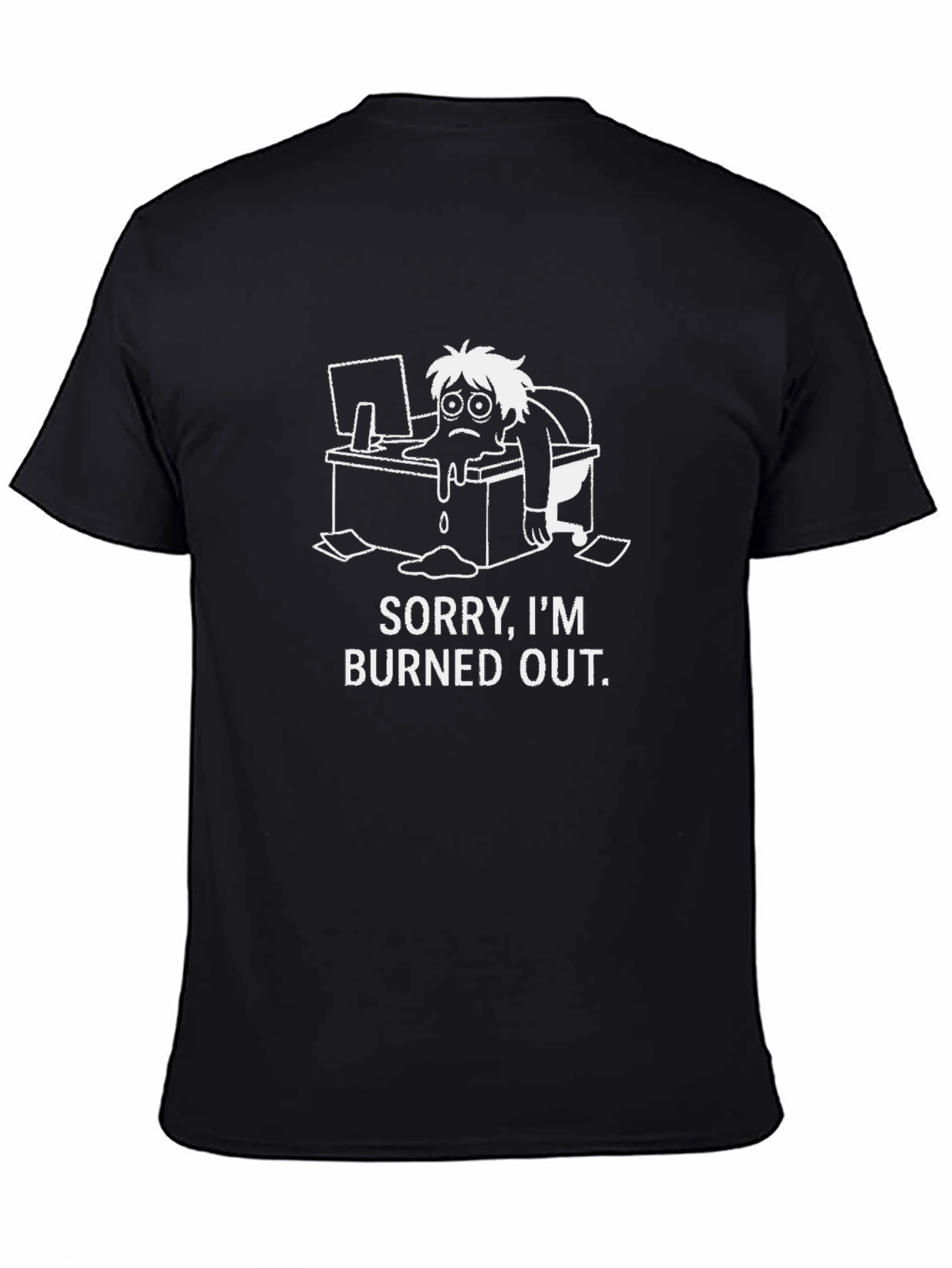 Burned Out Graphic Tee - Black Casual T-Shirt