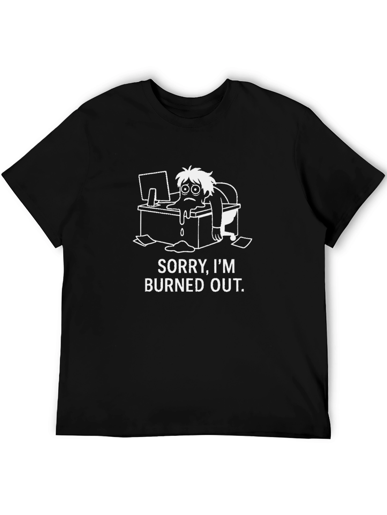Burned Out Graphic Tee - Black Casual T-Shirt
