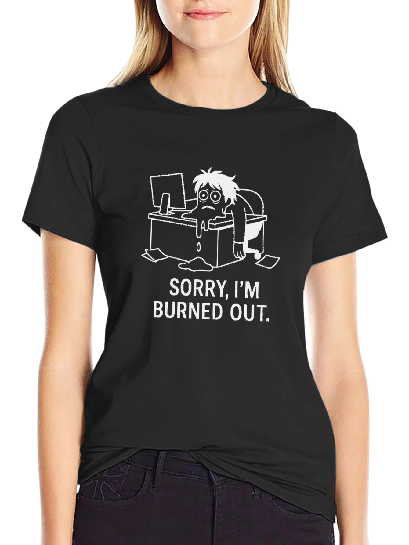 Burned Out Graphic Tee - Black Casual T-Shirt