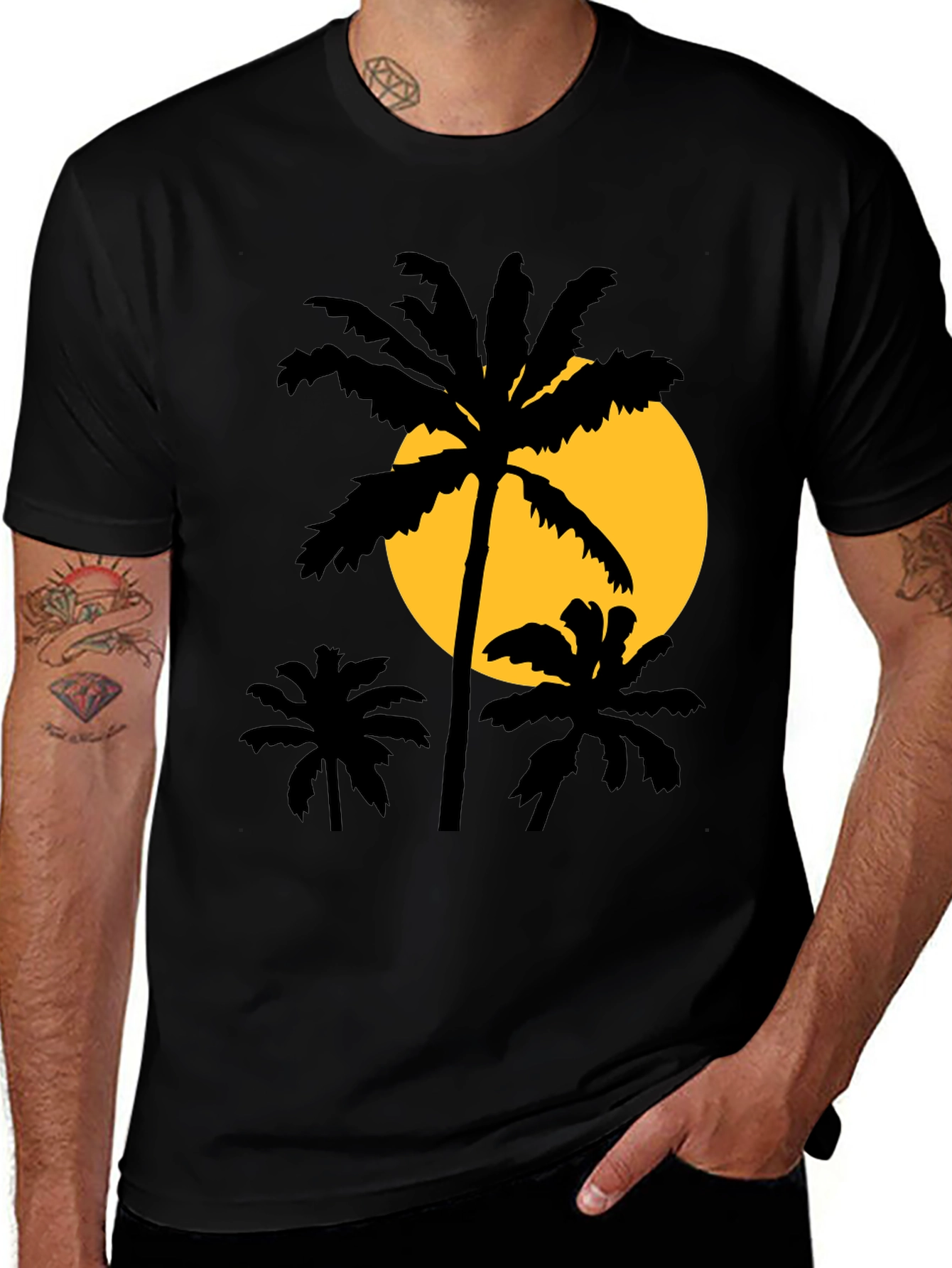 Palm Tree Sunset Graphic T-Shirt
