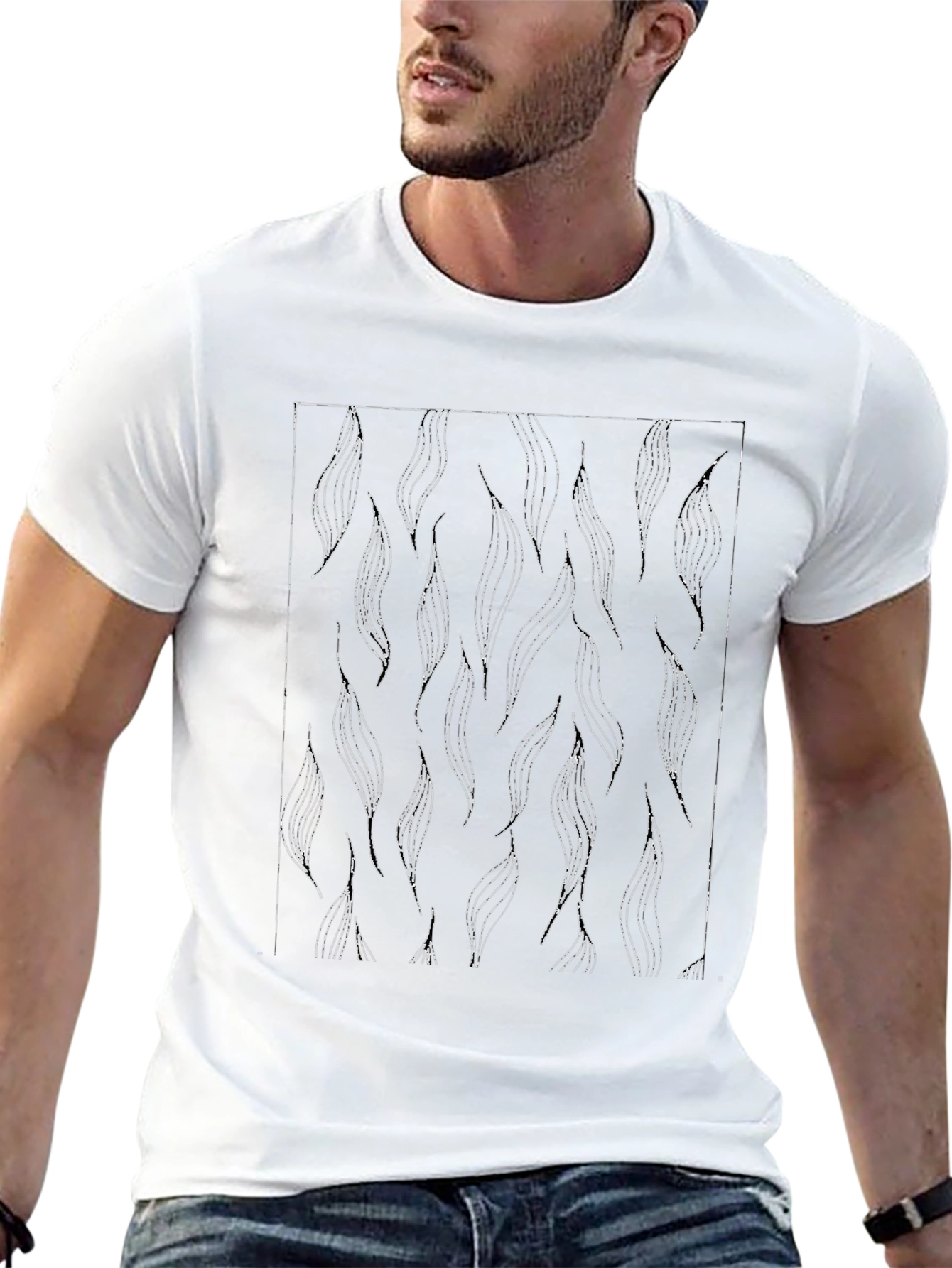 Abstract Pattern Black T-Shirt