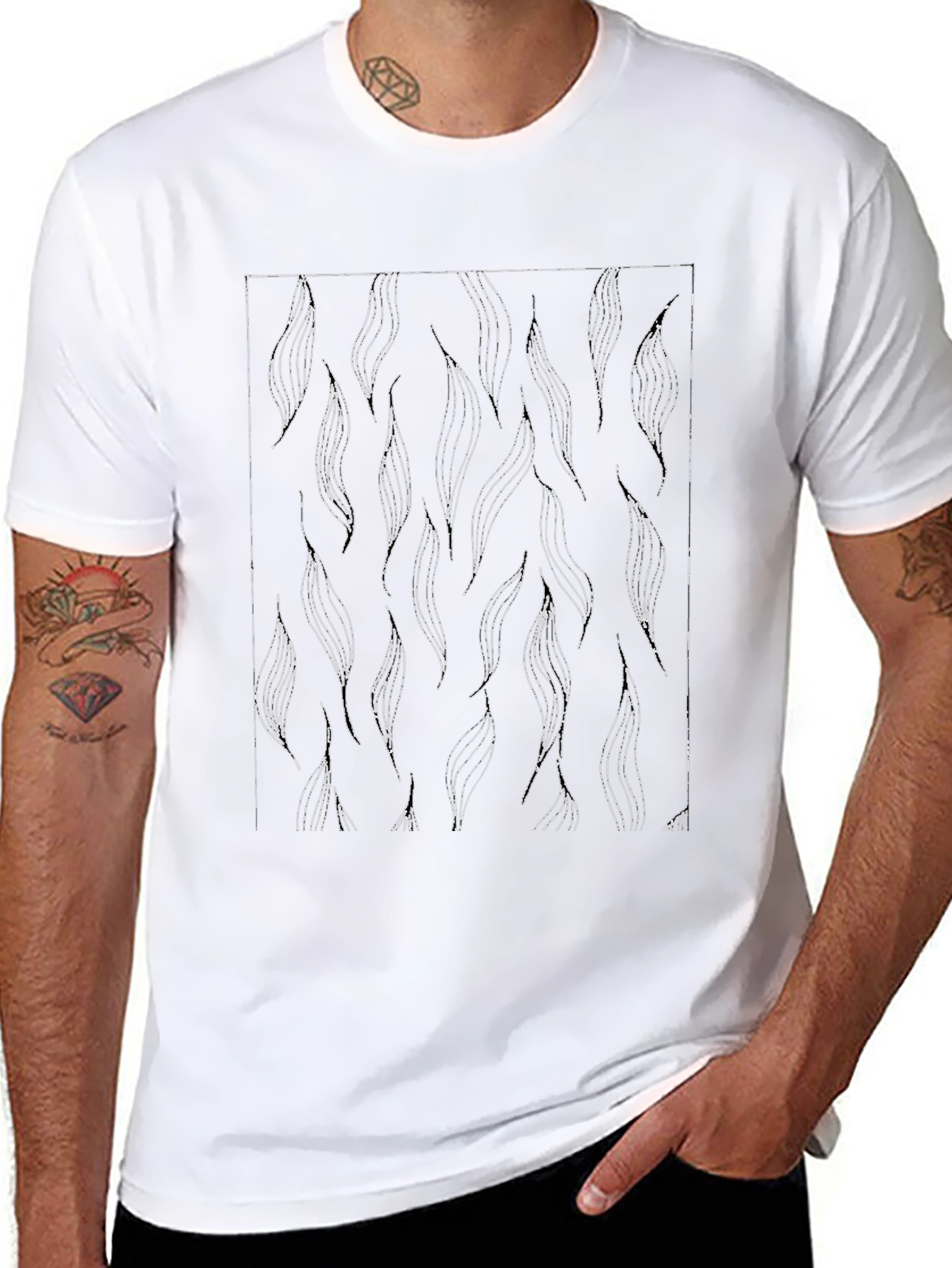 Abstract Pattern Black T-Shirt