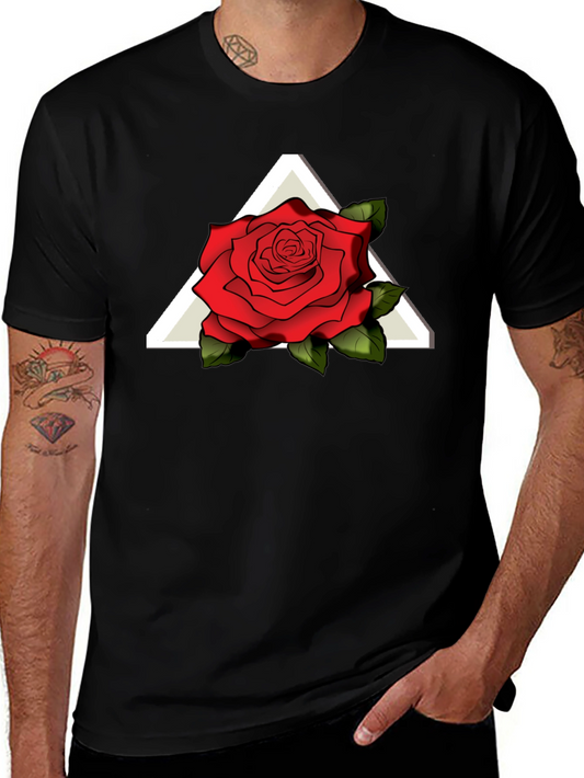Rose and Triangle Graphic T-Shirt