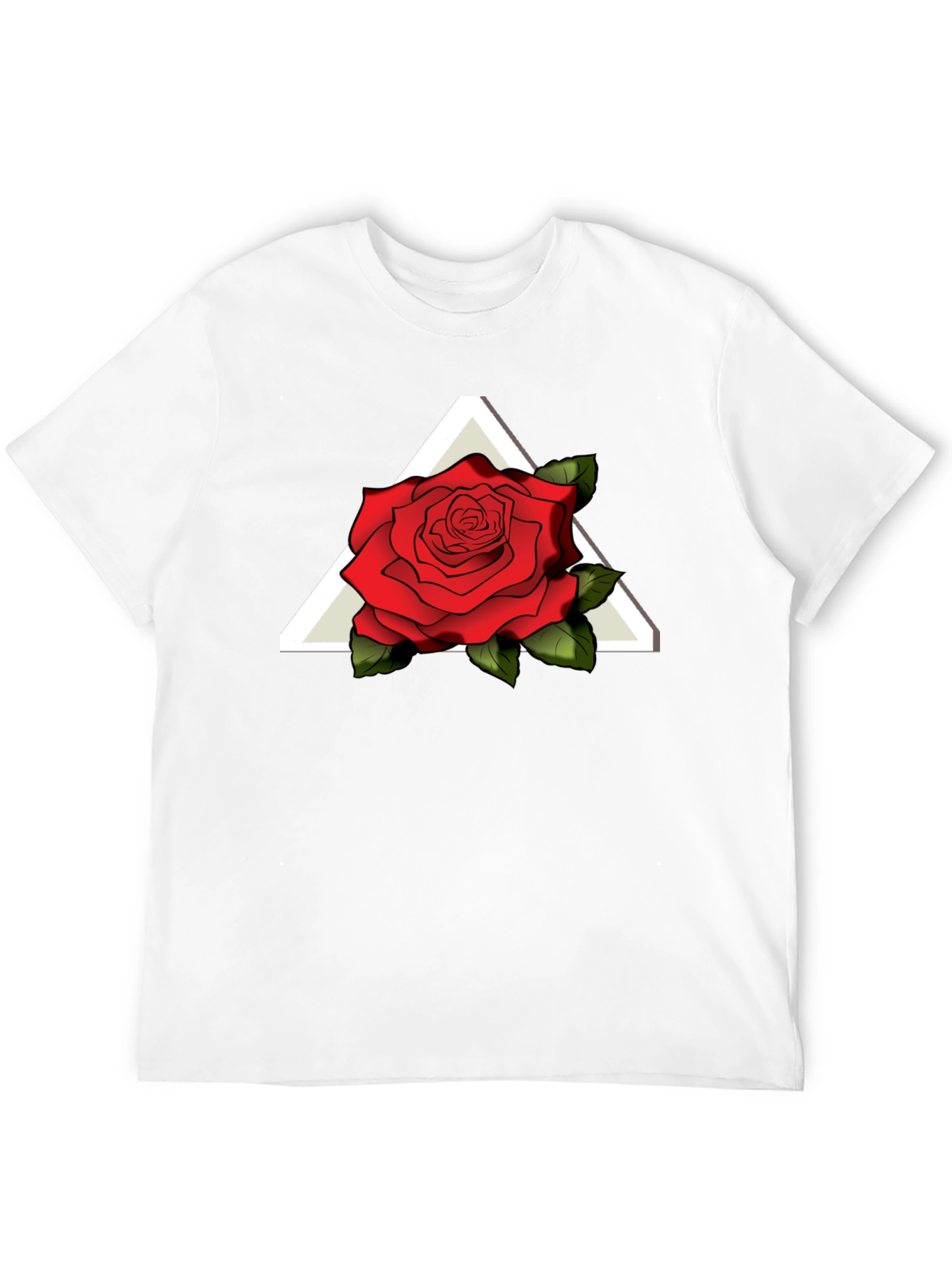 Rose and Triangle Graphic T-Shirt