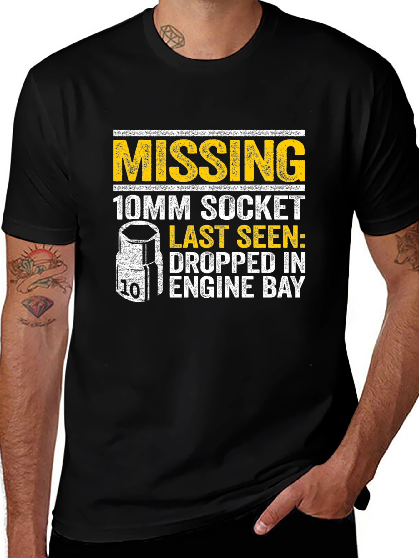 Missing 10mm Socket T-Shirt - Funny Mechanic Tee