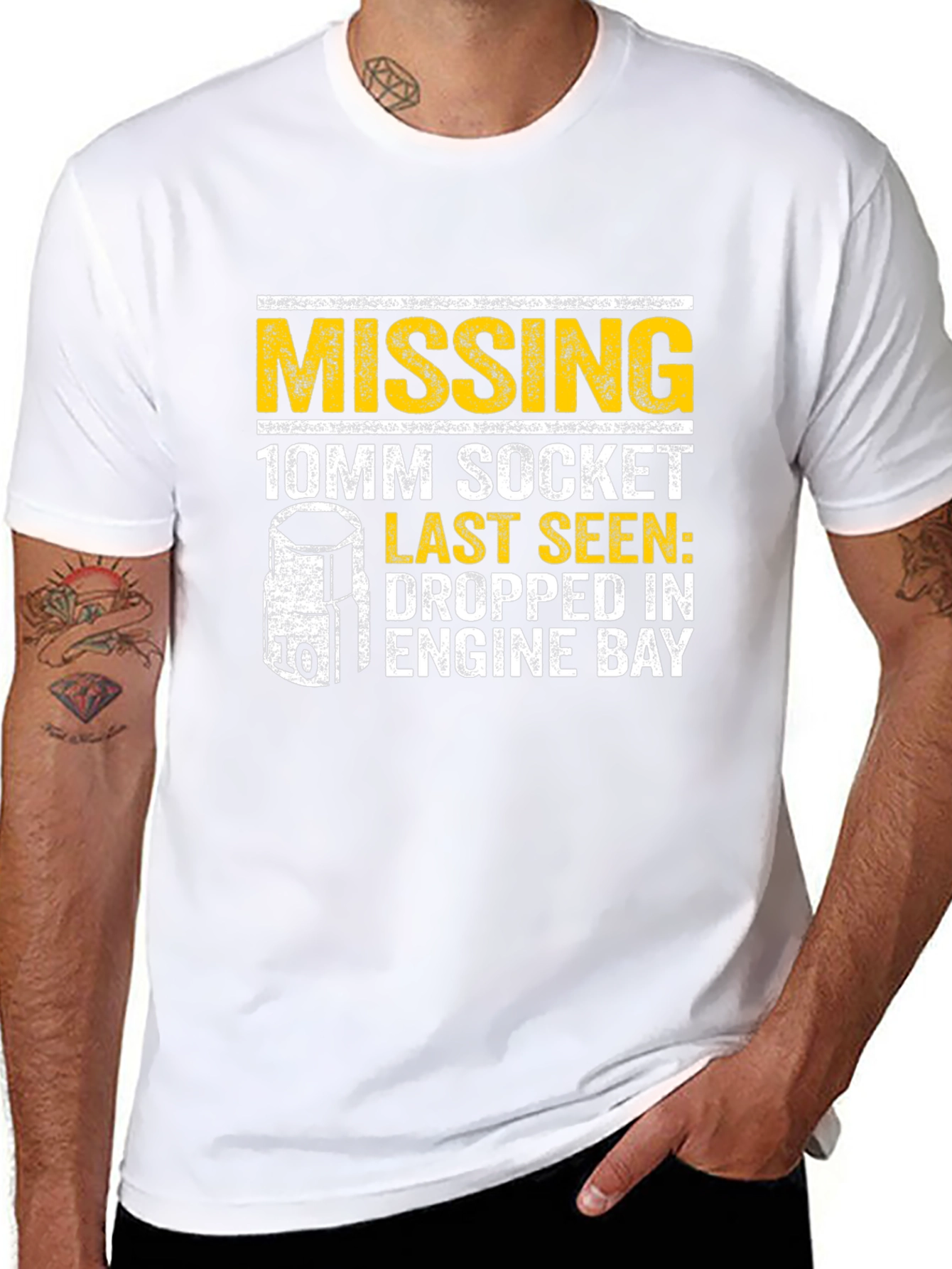 Missing 10mm Socket T-Shirt - Funny Mechanic Tee