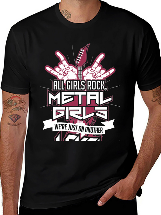 All Girls Rock T-Shirt - Metal Music Design