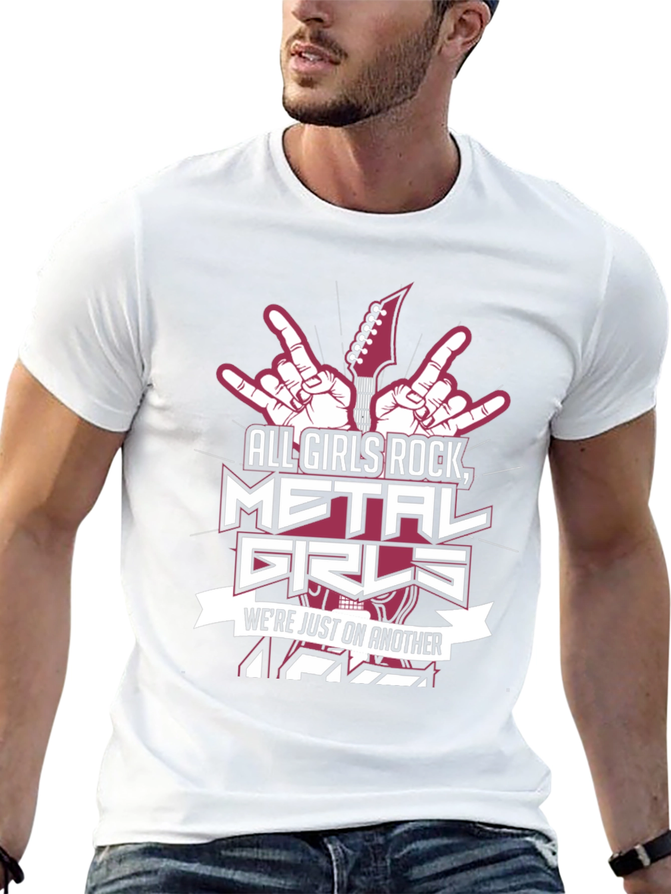 All Girls Rock T-Shirt - Metal Music Design