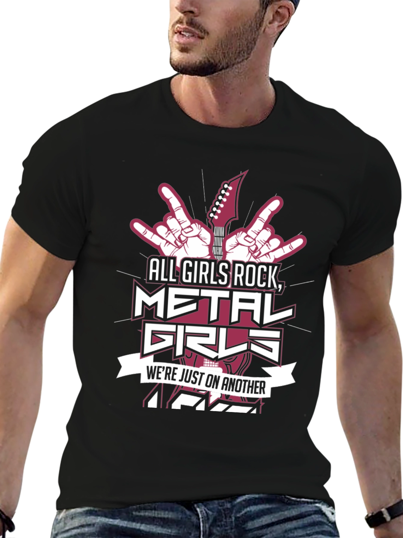 All Girls Rock T-Shirt - Metal Music Design