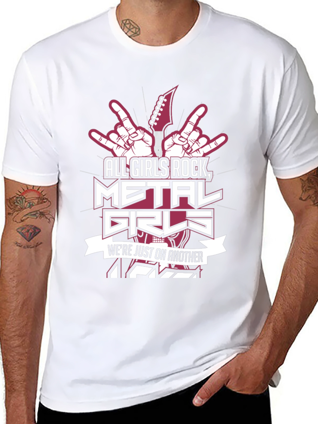 All Girls Rock T-Shirt - Metal Music Design