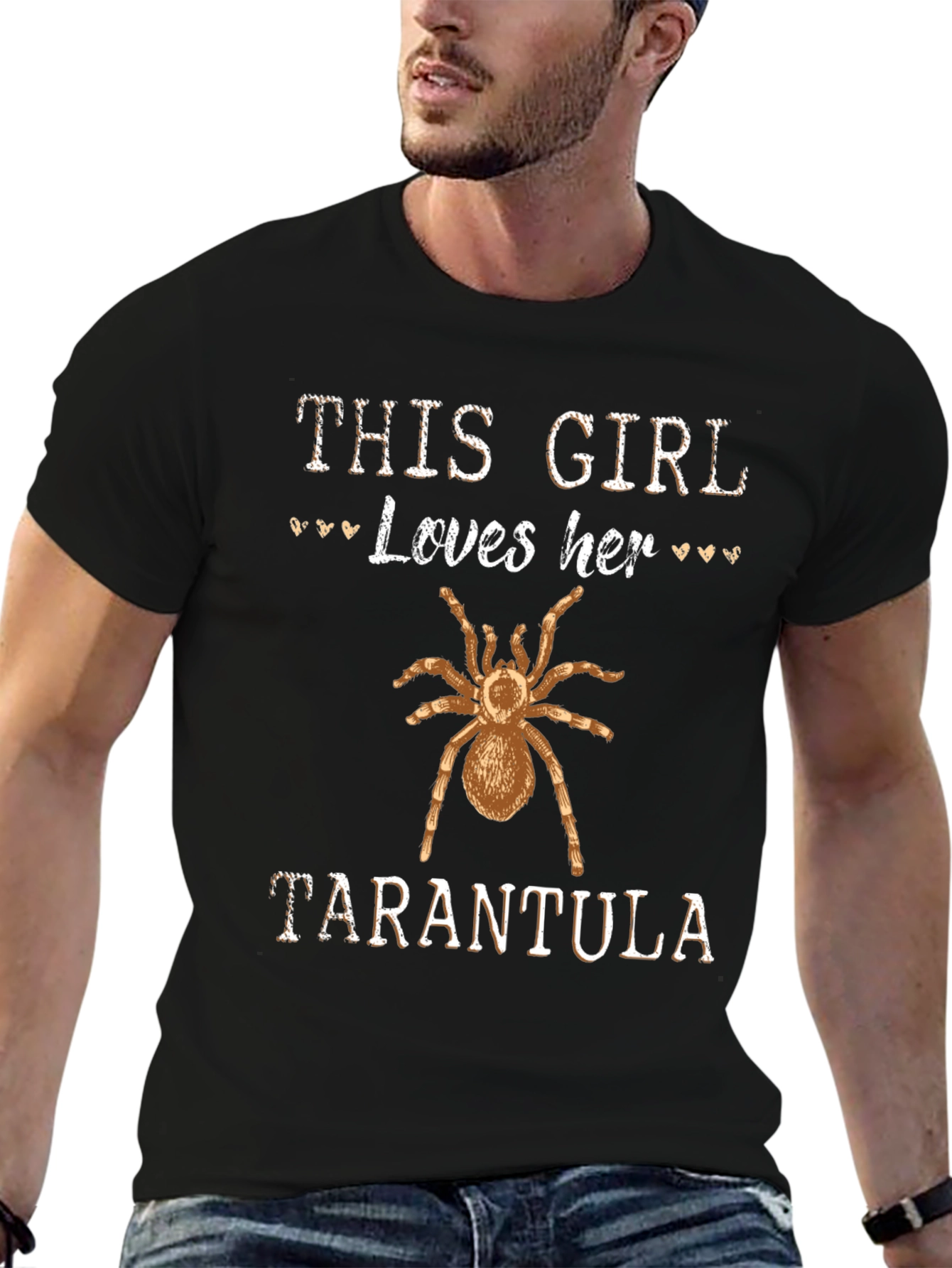 Girl Loves Tarantula Graphic Tee Shirt