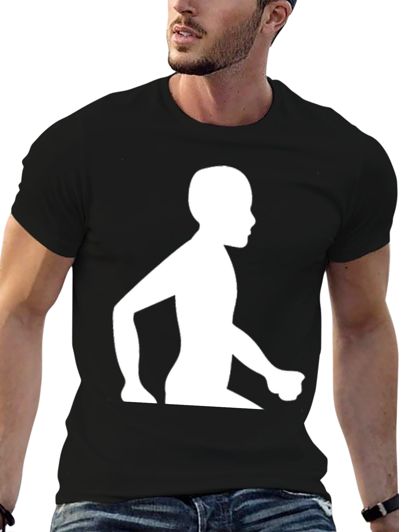 Silhouette Graphic Tee - Black Cotton Blend