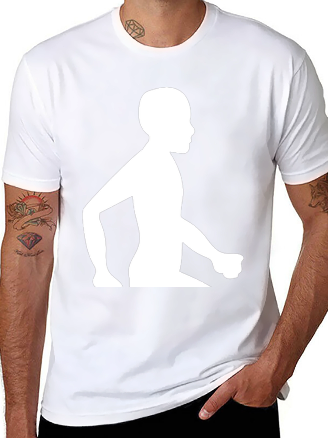 Silhouette Graphic Tee - Black Cotton Blend